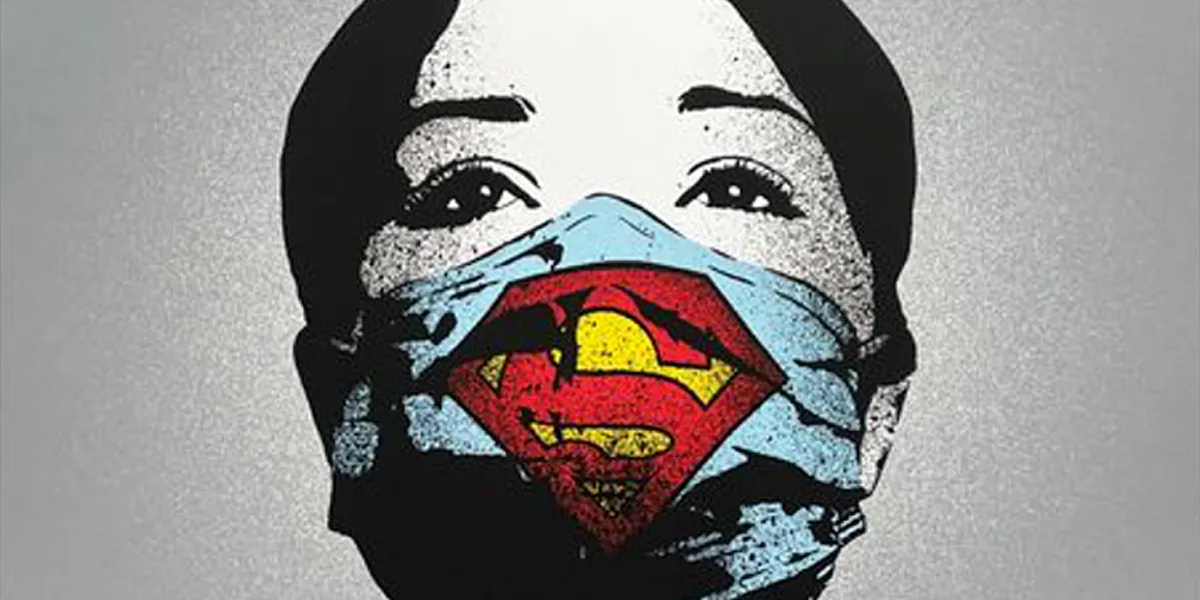 Fake, Super Nurse (Main Edition), 2020, sérigraphie en 6 couleurs tirée à 175 exemplaires, signée et numérotée, 70 x 50cm. Photo © Catawiki (détail)
