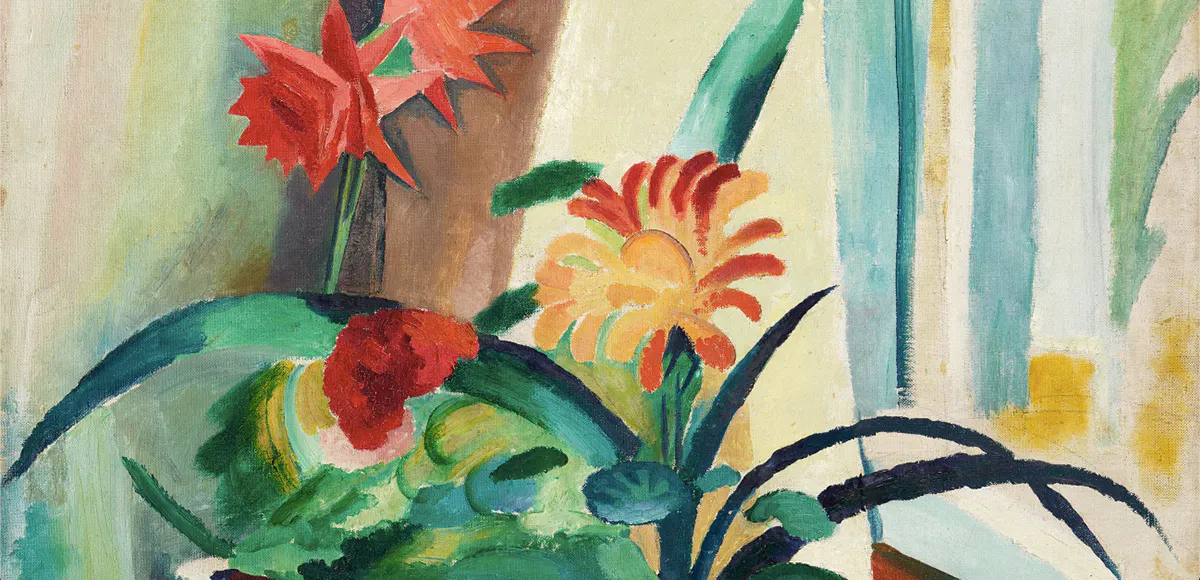 August Macke, Blumenkasten mit Kaktus, Öl/Lwd., bezeichnet und datiert, 1912 | Foto: © Lempertz (Detail)