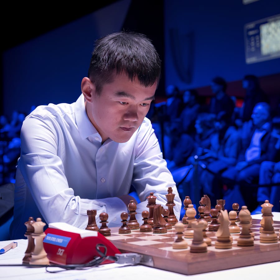 Ding Liren at Tata Steel Chess Tournament (2023). By Frans Peeters - https://www.flickr.com/photos/suspeeters/52638550043/, CC BY-SA 2.0