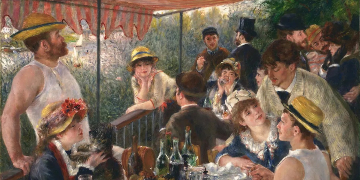 Pierre-Auguste Renoir, 'Luncheon of the Boating Party', 1880-81, Phillips Collection, Washington, D.C. Public domain image (detail)