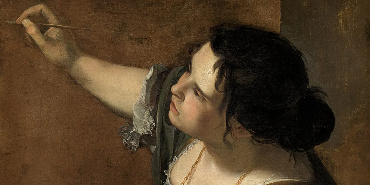 Artemisia Gentileschi, Self-portrait as an Allegory of Painting (detail), 1638-1639.