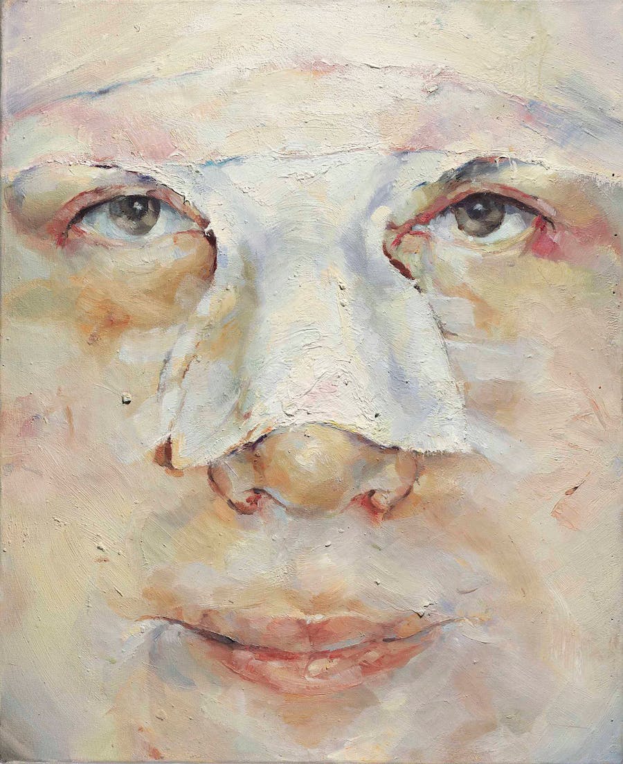 Jenny Saville (1970-), ‘Cindy’, 1993, oil on canvas, 56 x 46 cm. Image via Christie’s. 