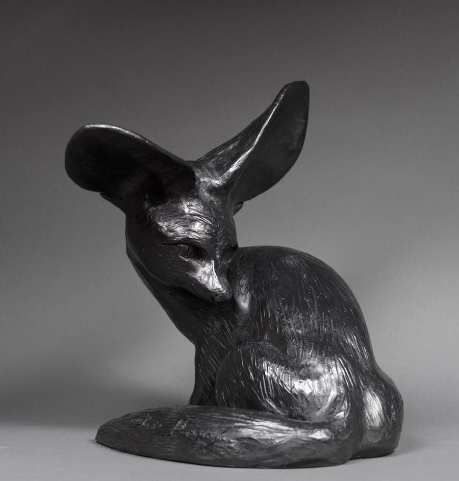 Jorge Borras (1952), Fennec, 2020, bronze patine noire, signée et numérotée 2/8. Photo © Expertisez.com