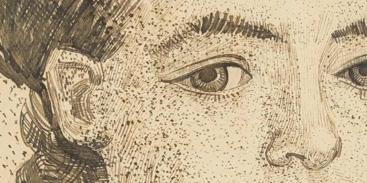 Disegno di Vincent van Gogh, La Mousmé (dettaglio), 31 luglio - 3 agosto 1888, immagine © Christie's
