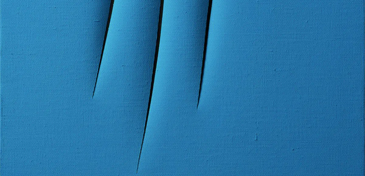 Lucio Fontana, "Concetto Spaziale, Attese", Wasserfarbe/Lwd., signiert | Foto: © Bukowskis (Detail)