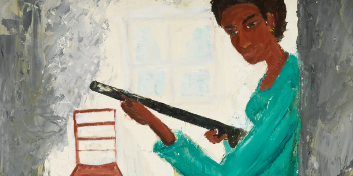 Maya Angelou, The Protector of Home and Family, oil on canvas board, 1969. Photo © Swann Galleries (detail)