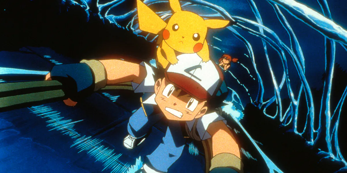 387921 03 : Sasha, Pikachu et Ondine (arrière-plan) dans l'aventure animée « Pokemon3 » de 4Kids Entertainment, distribuée par Warner Bros. Pictures. Photo par Warner Bros. Pictures via Getty Images (détail)