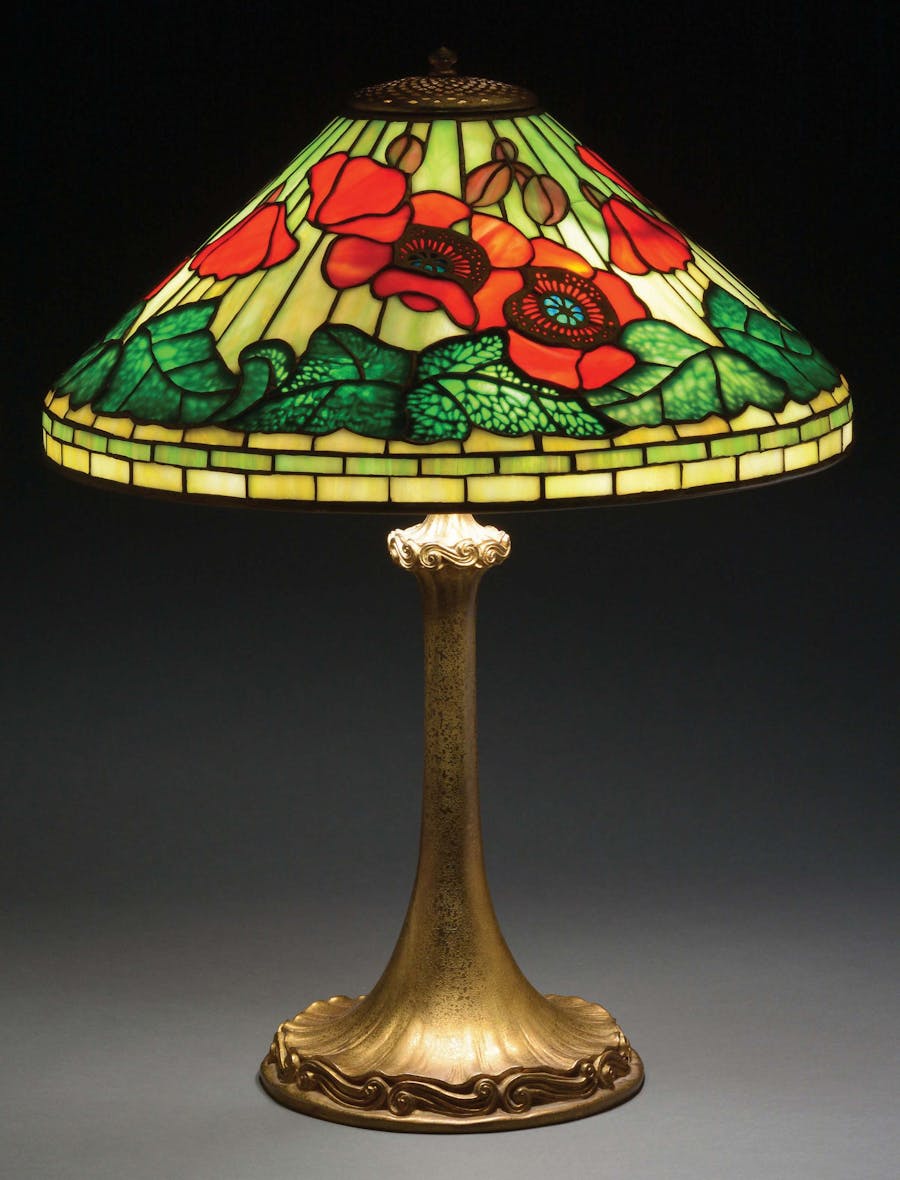 Tiffany Studios Poppy Table Lamp. Image: Morphy Auctions
