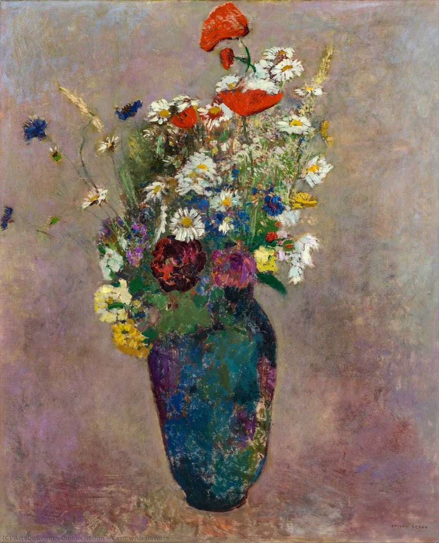 Odilon Redon, Vase with Flowers. Public domain image