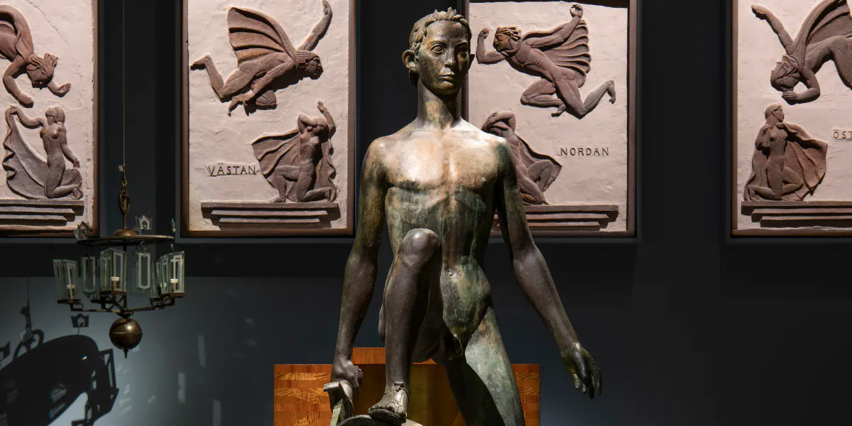 Interiörbild från 'Swedish Grace - konst och design i 1920-talets Sverige', Nationalmuseum 2021. Foto © Anna Danielsson/Nationalmuseum (detalj)