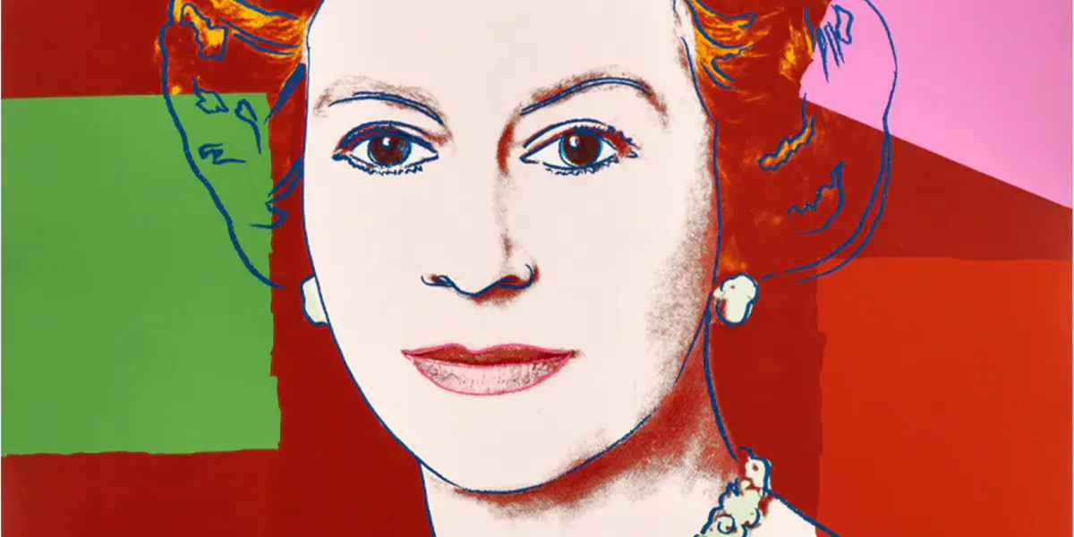 Andy Warhol, "Reigning Queens (Royal Edition): Queen Elizabeth II of the United Kingdom", 1985, Farbsiebdruck mit Diamantstaub, 99,9 x 80 cm. Foto © Sotheby's (Detail)