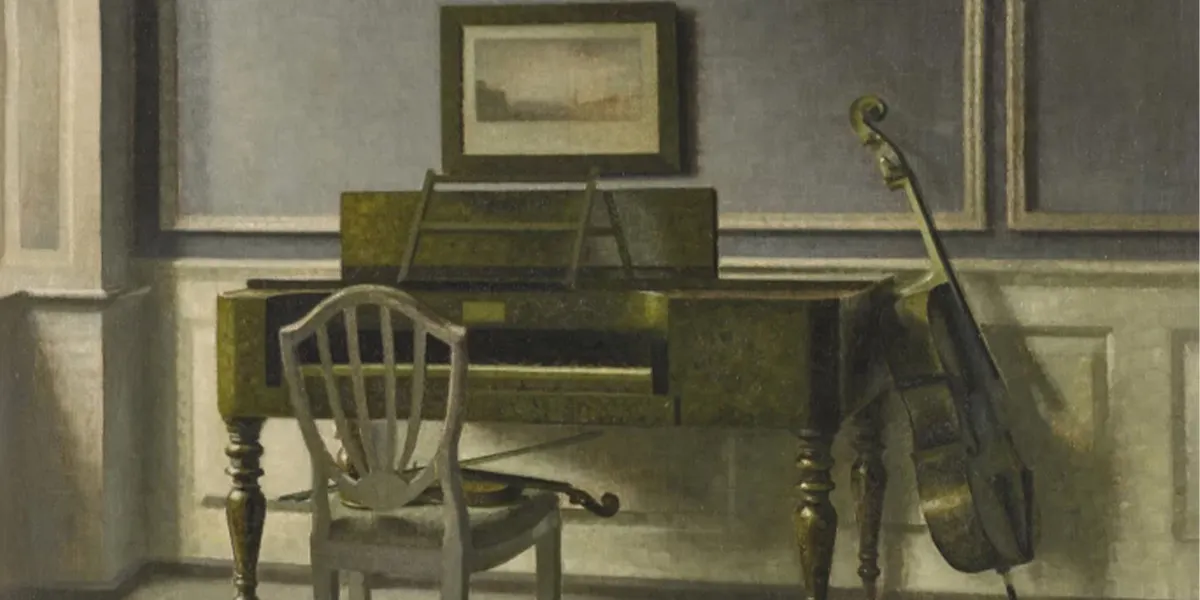 Vilhelm Hammershøi, Interior. The Music Room, Strandgade 30, 1907. Immagine © Sotheby's (dettaglio)