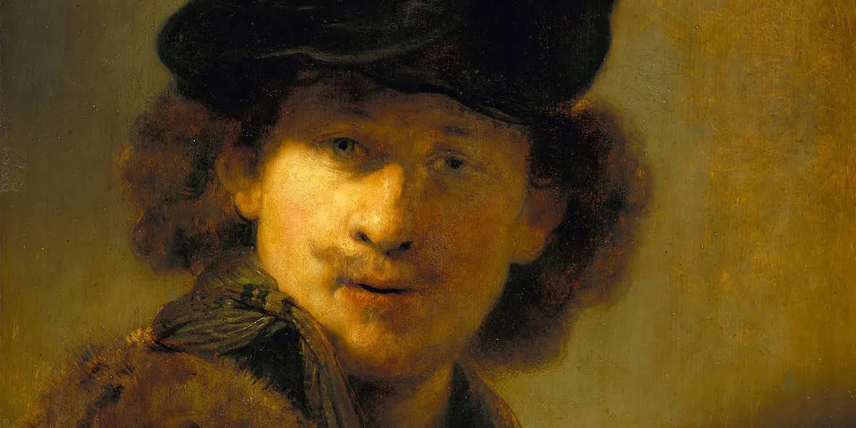 Rembrandt, Autoportrait au béret de velours (détail), 1634, huile sur chêne, 58 cm x 48 cm, Staatliche Museen, Berlin, image CCØ