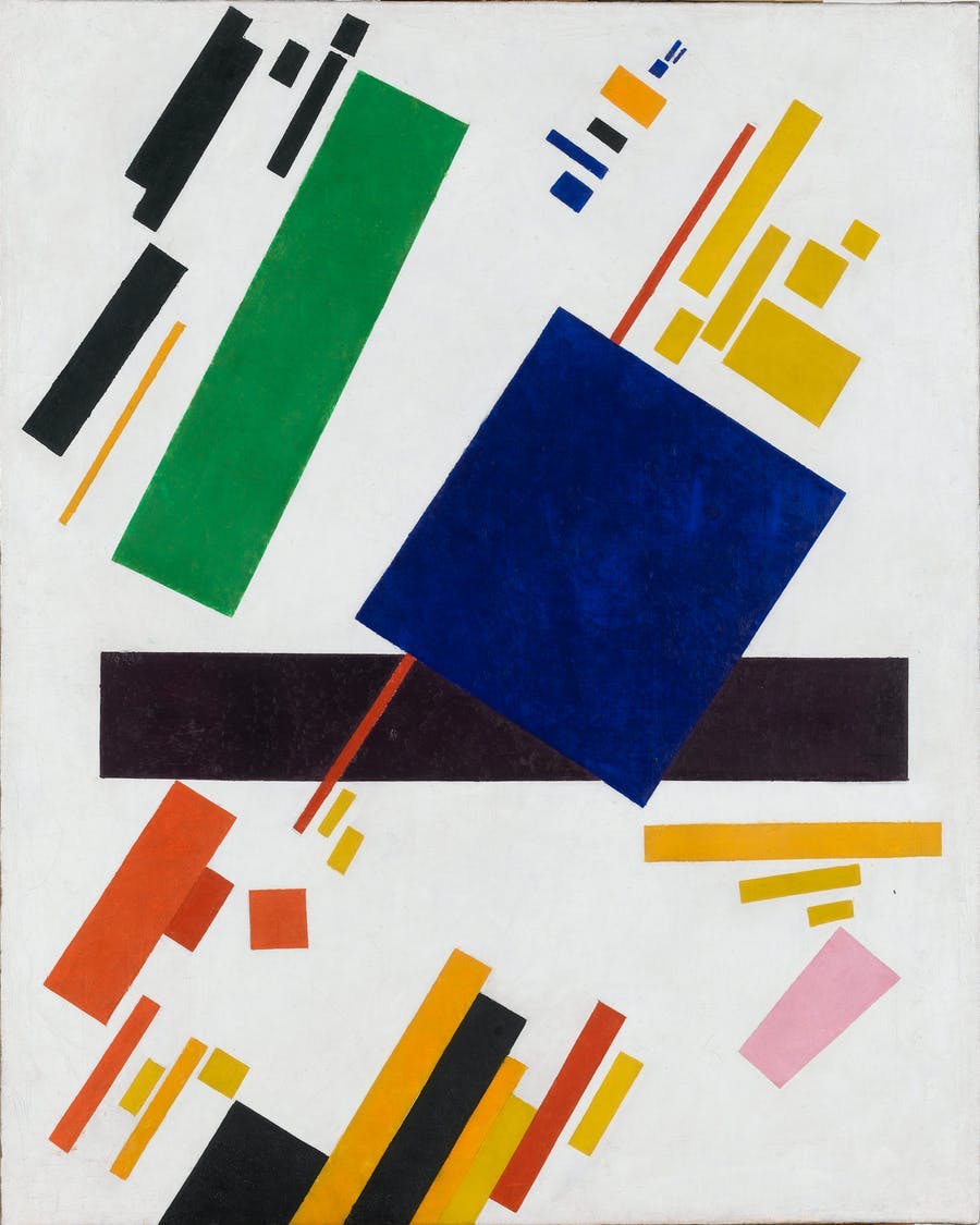 Kazimir Malevich (1878–1935) founded the Suprematist movement in 1915. Here is his masterpiece 'Suprematist Composition' from 1916, which sold at auction for $85.8 million in 2018. Photo via Wikimedia Commons