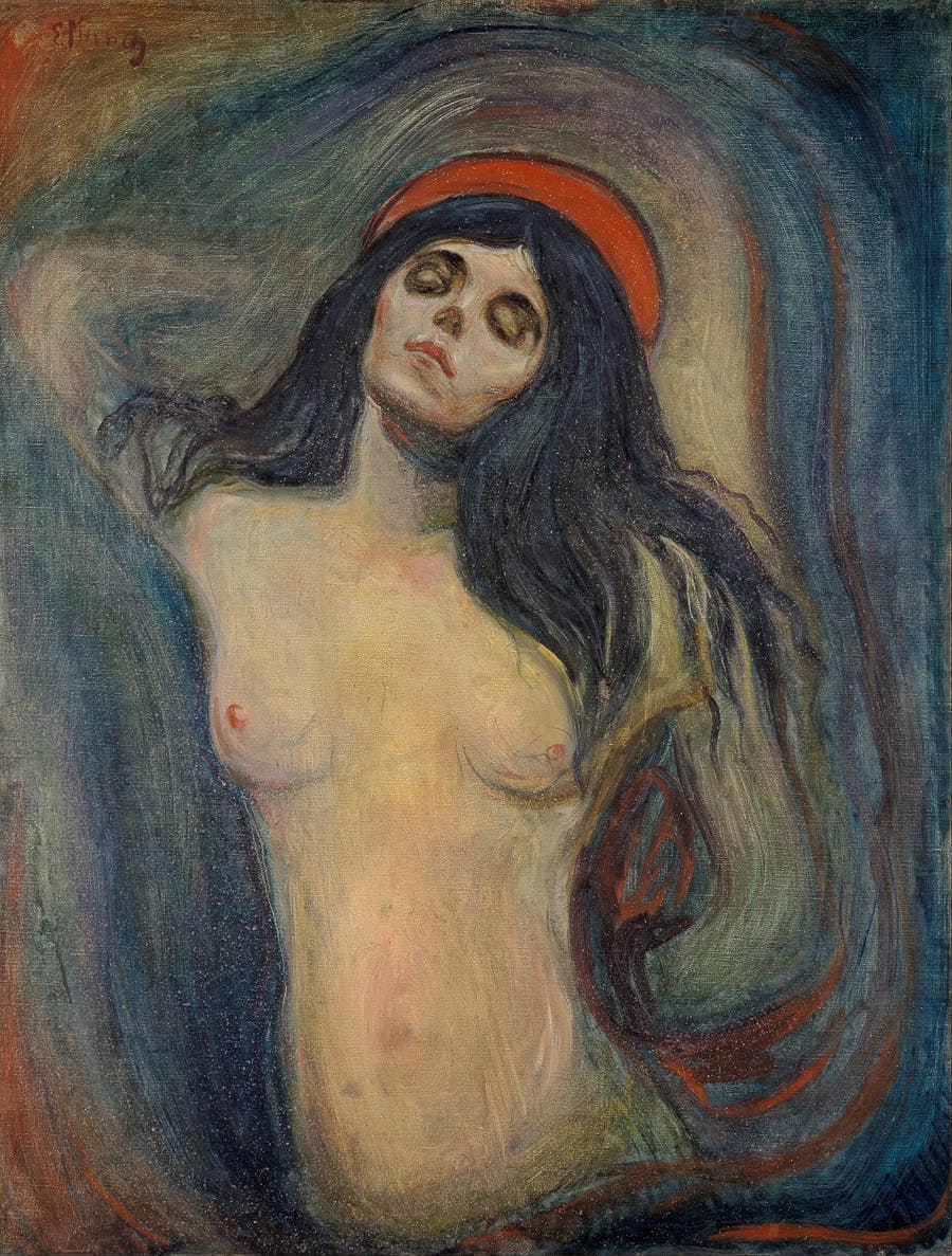 Edvard Munch (1863–1944), Madonna, 1894-1895, oil on canvas, 90 x 68 cm, Munch Museum. Public domain image
