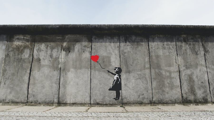 Banksy, ‘Girl with Balloon’ on the Berlin Wall. Photo: Eric Ward via Unsplash
