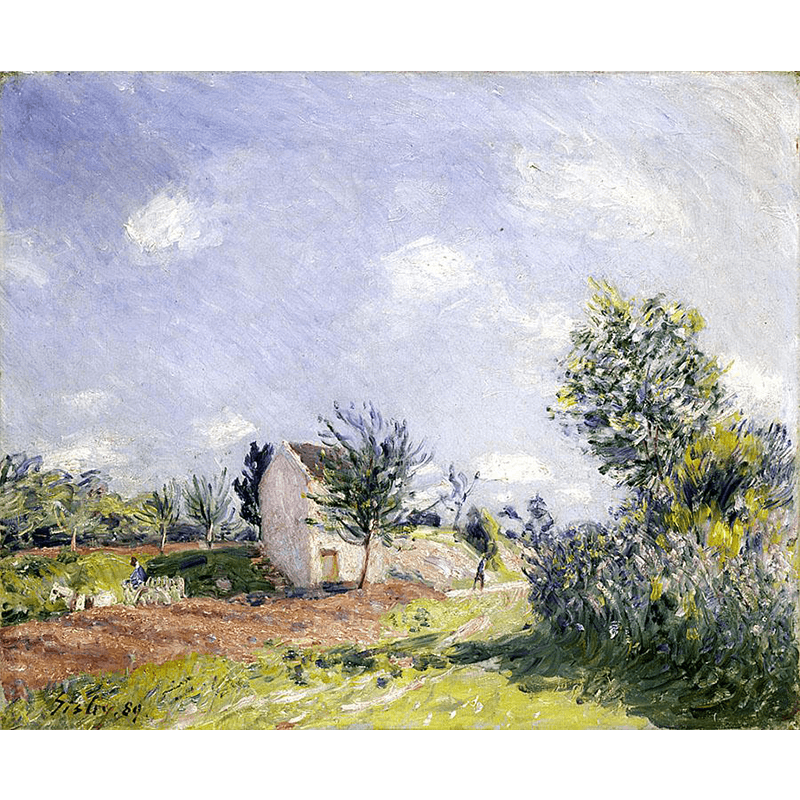 Alfred Sisley (1839-1899), Paysage de Printemps - Chemin aux environs de Moret-sur Loing (Spring landscape. Road around Moret sur Loing), 1889, oil on canvas, 44.5 x 53.5 cm. Public domain image  