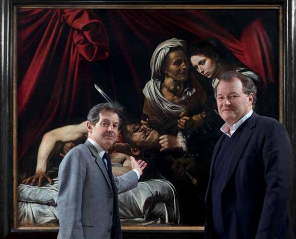Old Master's expert Eric Turquin (left) and Toulouse auctioneer Marc Labarbe in front of the painting. Image: Turquin 