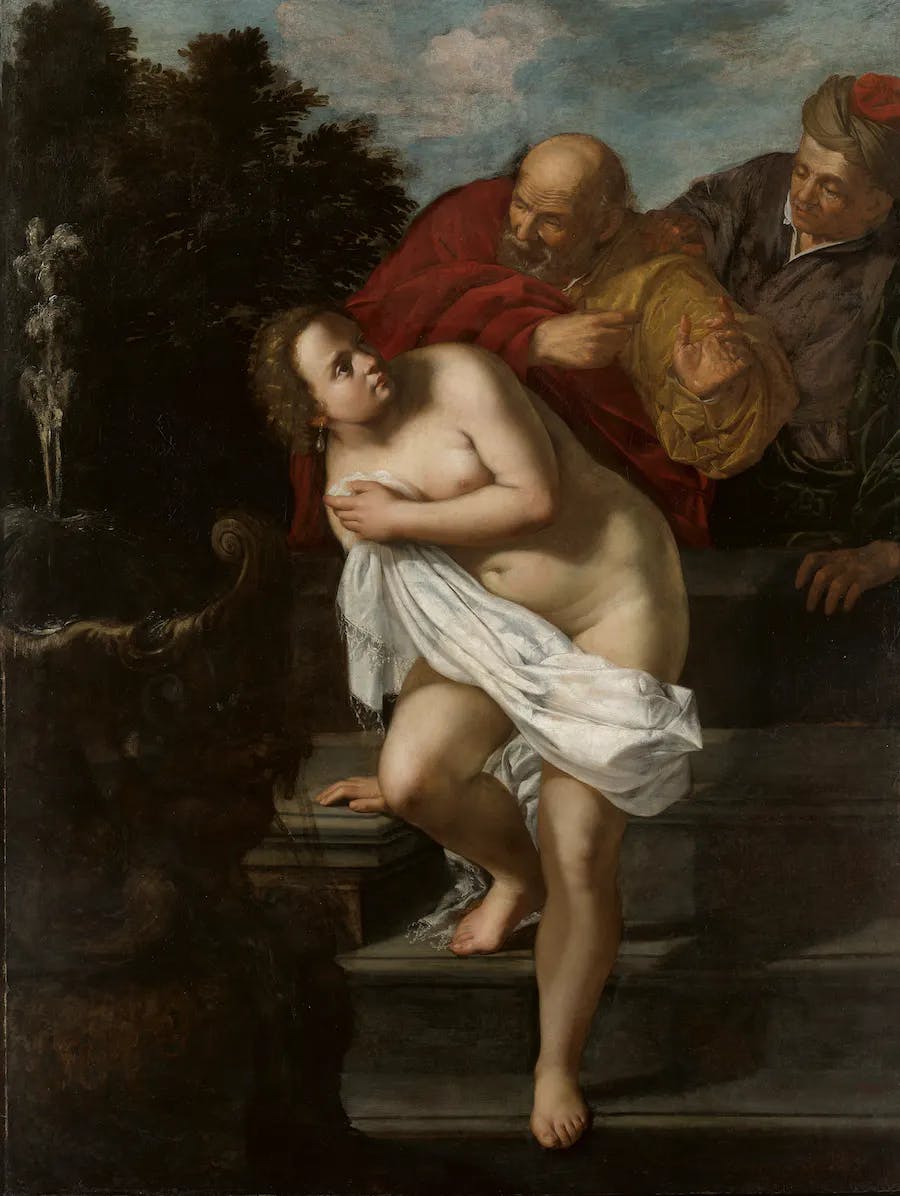 Artemisia Gentileschi, Susanna and the Elders, ca. 1638/39, after extensive restoration work was completed. Photo Royal Collection Trust / © His Majesty King Charles III 2023
