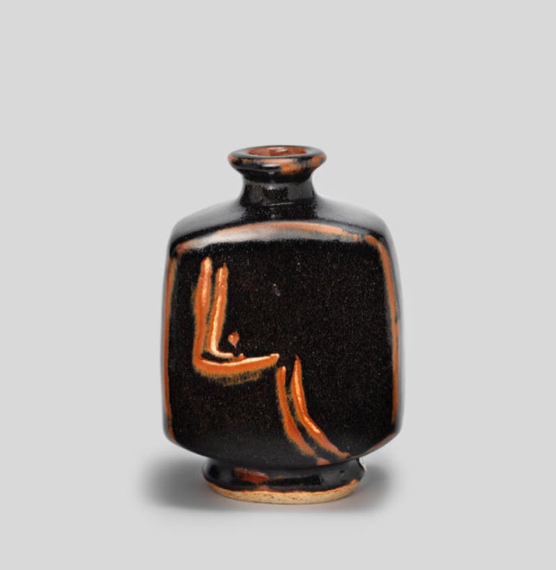Bernard Leach, Bottle vase, circa 1960. Stoneware, with tenmoku and iron glazes. Photo © Bonhams