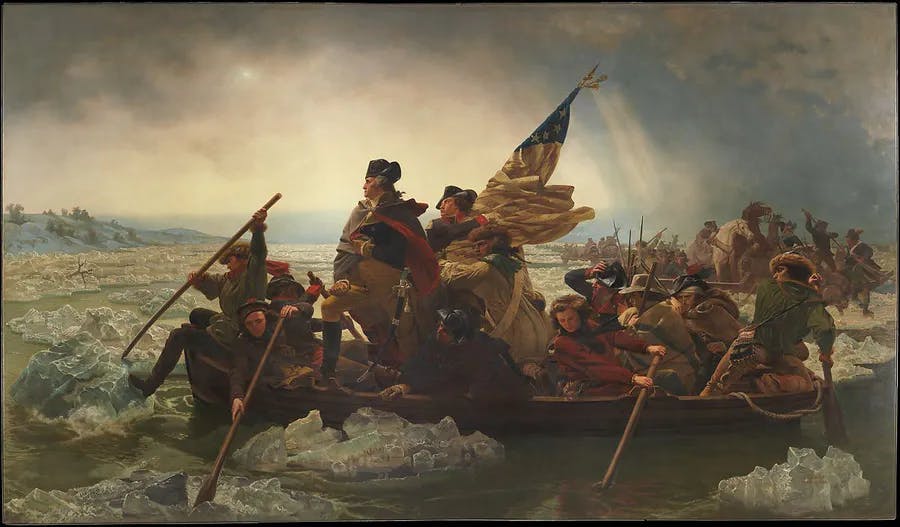 Emanuel Leutze, Washington Crossing the Delaware, 1851, huile sur toile. Photo domaine public
