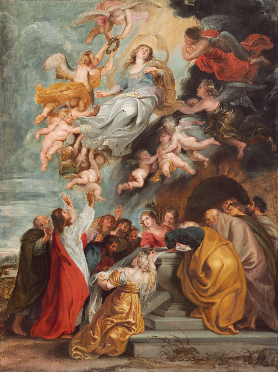Studio of Sir Peter Paul Rubens, The Assumption of the Virgin. 1620s, oil on panel. Image: Samuel H. Kress Collection, National Gallery of Art