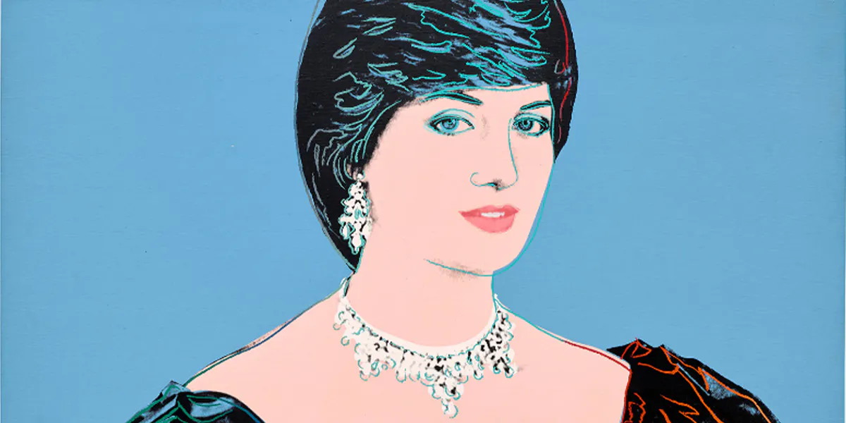 Andy Warhol, Portrait of Princess Diana, firmado y fechado "Andy Warhol 82" en la sobreimpresión, polímero sintético y tinta serigráfica sobre lienzo, 127 x 107,5 cm, realizado en 1982. Estimado entre 1.200.000 y 1.800.000 £. Foto © Phillips (detalle)