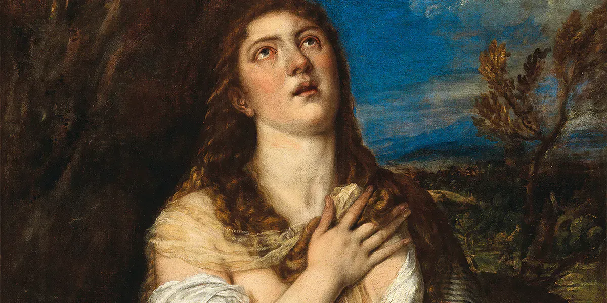 Tizian (1485/90-1576), 'Penitent Magdalene', olja på duk, 115 x 96,7 cm. Såldes den 11 maj 2020 för 4 818 000 euro. Foto © Dorotheum (detalj)