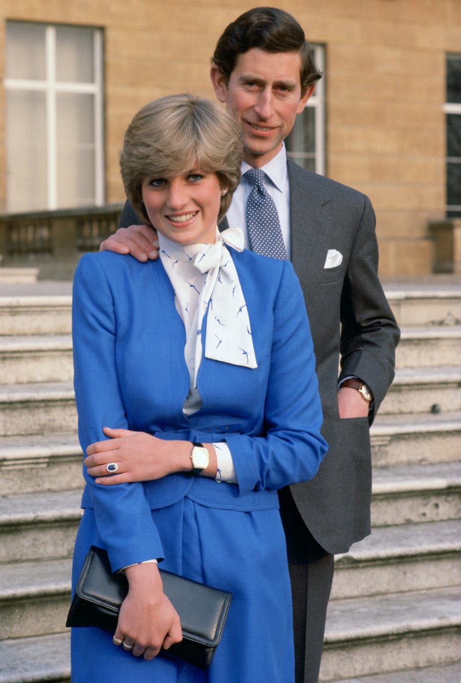 Prince Charles And Lady Diana Spencer (later To Become Princess Diana) At Buckingham Palace On The Day Of Announcing Their Engagement (Photo by Tim Graham Photo Library via Getty Images)