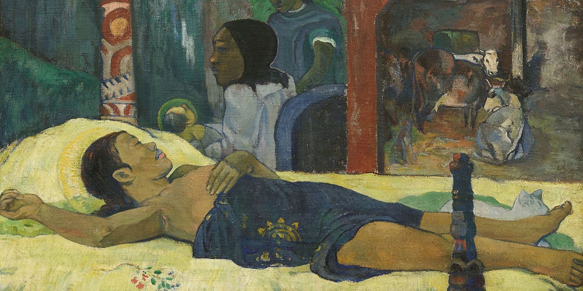 Paul Gauguin, ‘Te tamari no atua’ [detail], oil on canvas, 1896, Munich, Neue Pinakothek, image © Yelkrokoyade / License Creative Commons Attribution-Share Alike 4.0 International