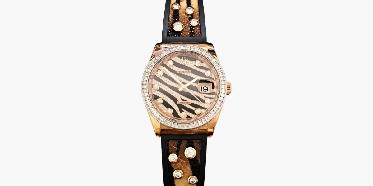 Rolex Datejust with Zebra Dial and Diamonds. Image © Hess Fine Auctions