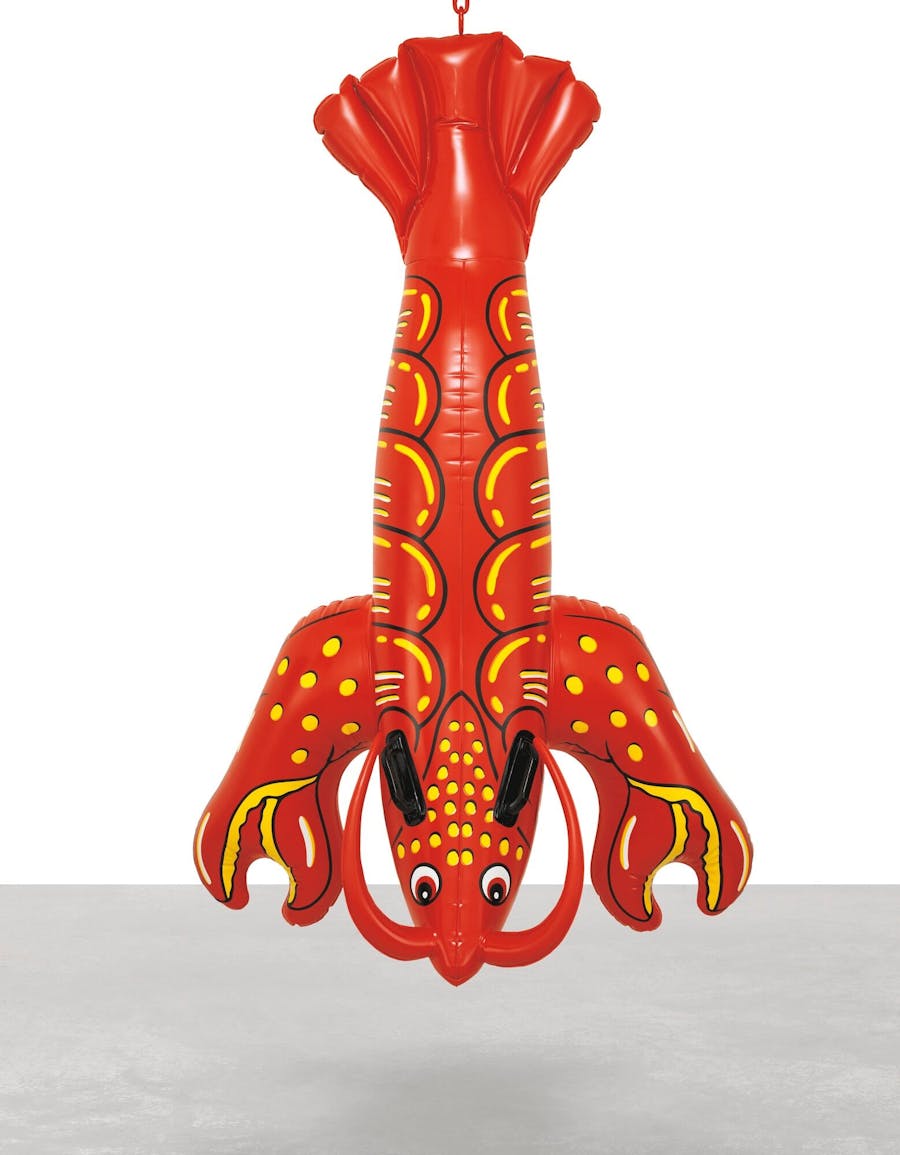 Jeff Koons, ‘Lobster’, 2003, polychromed aluminium, coated steel chain. Photo © Sotheby’s