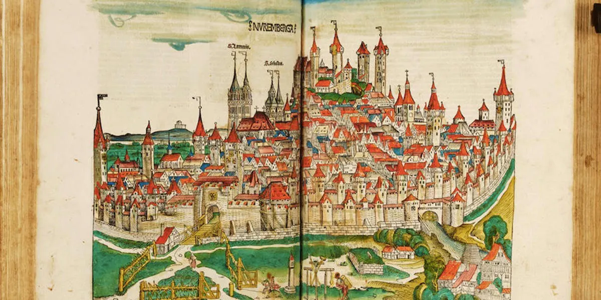 L'importante enciclopedia, Nuremberg Chronicle del 1493, nota anche come "Schedelsche Weltchronik" dal suo autore Hartmann Schedel. | Foto: © Bonhams
