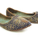 A pair of embroidered and sequinned blue velvet Turkish slippers. Photo: TW Gaze