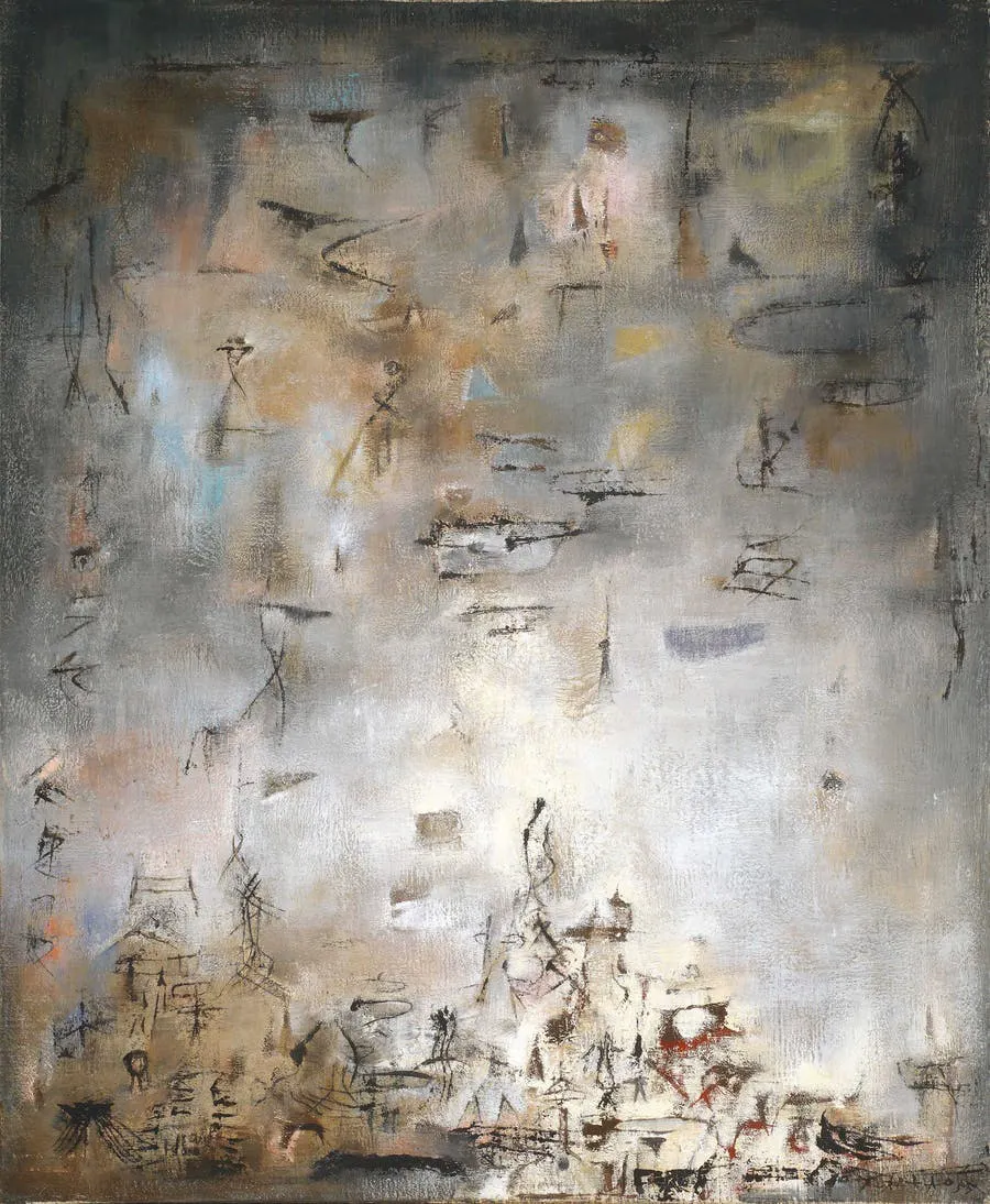 Zao Wou-Ki, Dancing Snow, 1955, image © Christie's  
