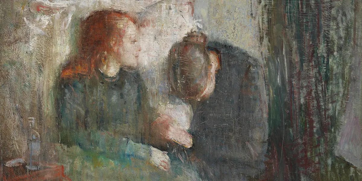 Edvard Munch (1863-1944), L'enfant malade, 1885-1886, huile sur toile, Galerie nationale de Norvège, Oslo. Avec ce tableau, Munch a affronté l’épreuve de la mort précoce de sa sœur Sophie, atteinte de la tuberculose. L'œuvre est l’une des plus importantes de sa carrière, bien que moins en termes de popularité (Munch a reçu beaucoup de critiques pour le style choisi) que pour son développement personnel en tant qu'artiste. Photo domaine public (détail)