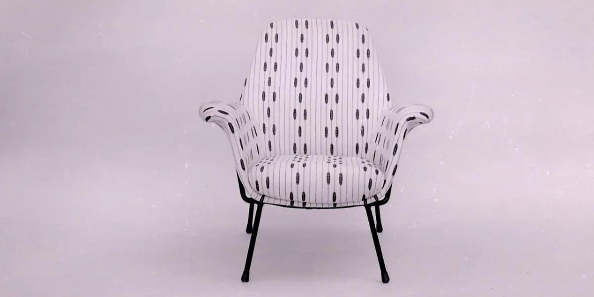 Martingala armchair designed by Marco Zanuso, 1954. Photo by Paolo Monti, License CC BY-SA 4.0 https://creativecommons.org/licenses/by-sa/4.0/, via Wikimedia Commons (detail)
