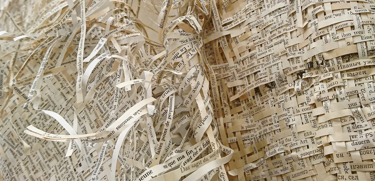 Galerie Audrey Marty, Ilann Vogt, La Bibliothèque de Babel (détail), 2019 © Galerie Audrey Marty/Ilann Vogt