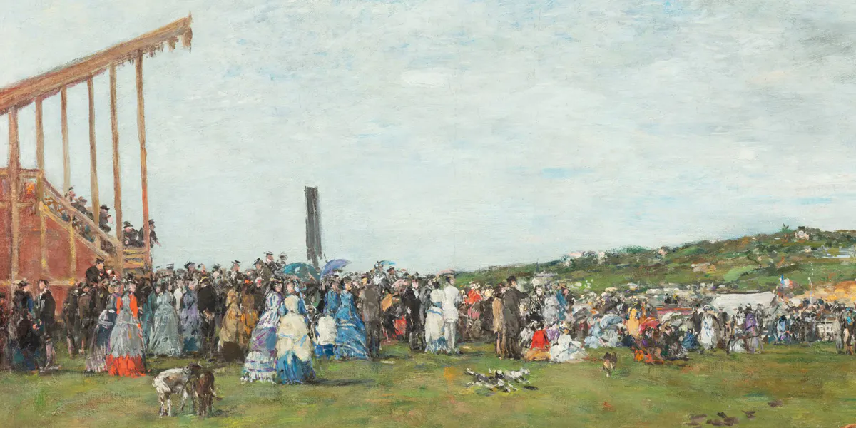Eugène Louis Boudin (1824 - 1898), Deauville. Le champ de courses en 1866, huile sur toile, 1893, 40,5 x 65,5 cm. Photo © Sotheby's (détail)
