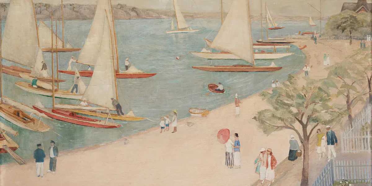 Nils Tydén (1889-1976), From Sandhamn on 6 Aug, signé Nils Tydén et daté 1923, panneau 79 x 100 cm. Photo © Bukowskis (détail)