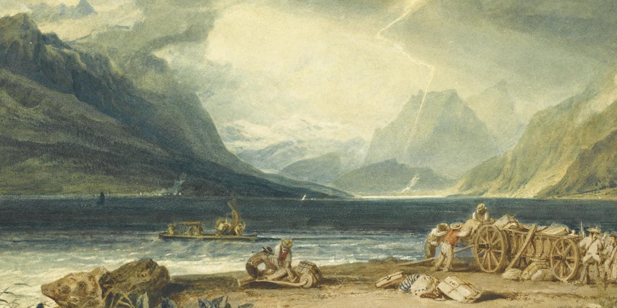 William Turner, The Lake of Thun, Switzerland (détail), aquarelle, vendu chez Sotheby's en 2007 pour 1,3 million d'euros, image © Sotheby's