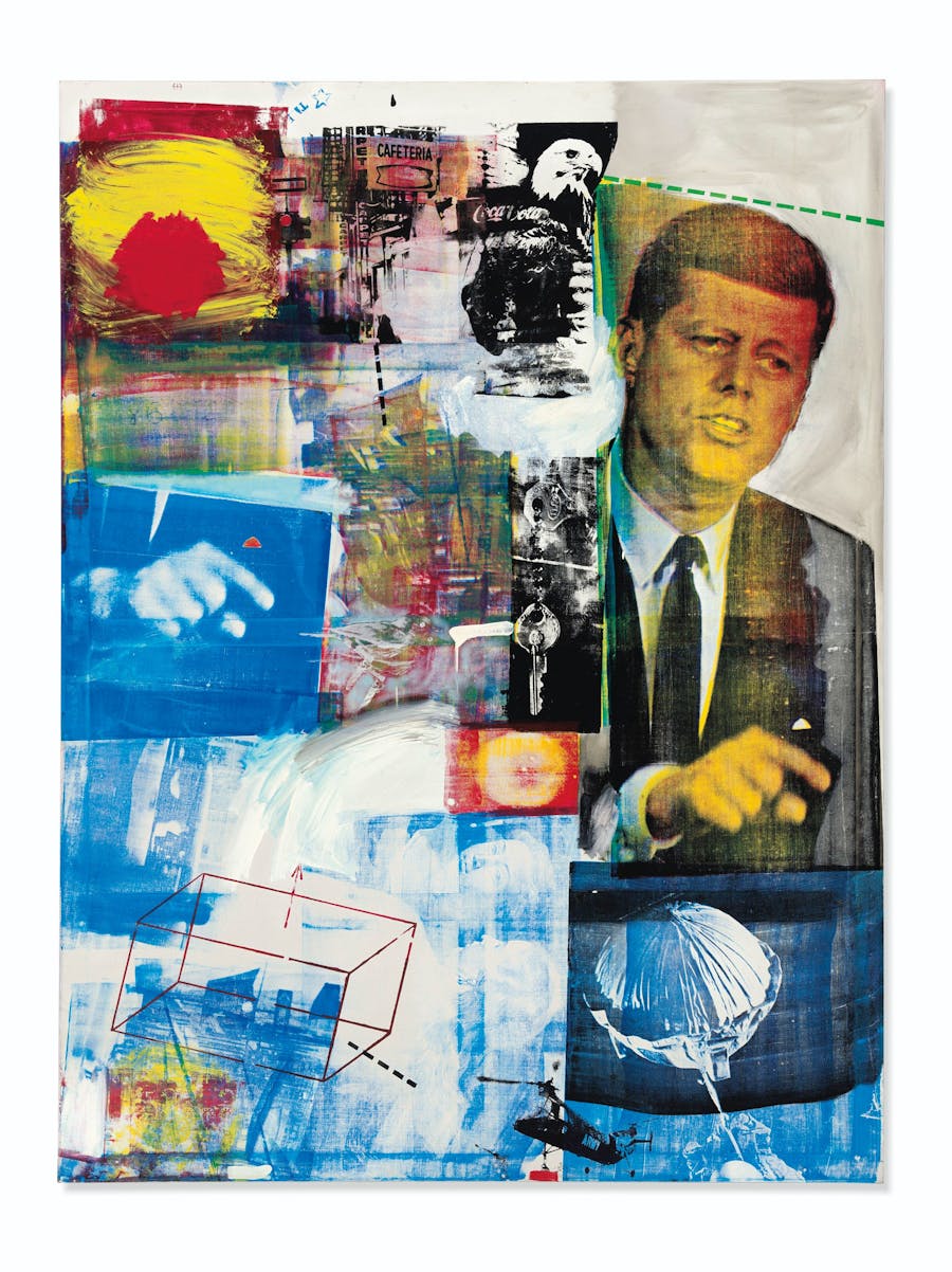 Buffalo II, Robert Rauschenberg. 1964, Oil and silkscreen ink on canvas. © 2019 Robert Rauschenberg Foundation / Licensed by VAGA at Artists Right Society (ARS), New York via Christie's
