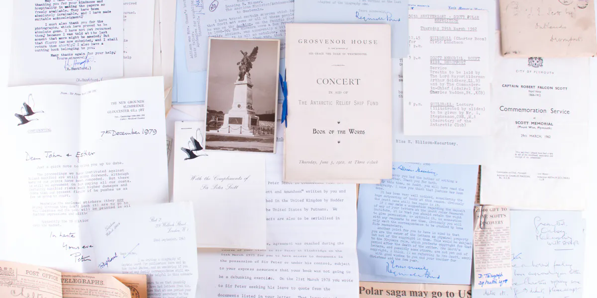 --A large and comprehensive archive of ephemera from, and relating to Captain Scott. Photo: Dawsons Auctioneers