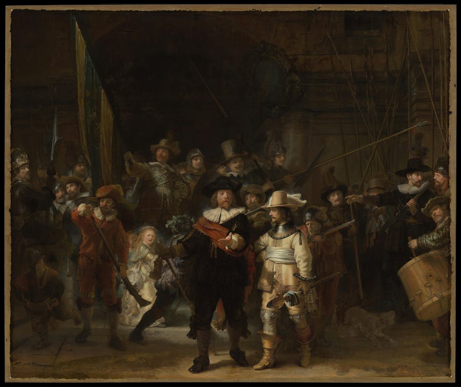 Rembrandt van Rijn, ‘The Night Watch’, 1642, oil on canvas, Rijksmuseum, Amsterdam.  Photo public domain