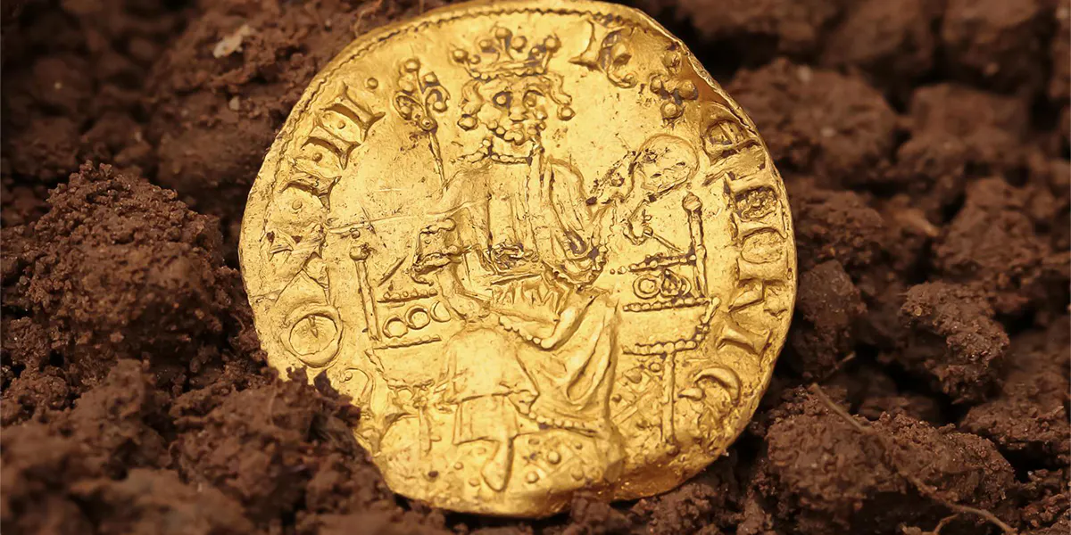 Henrik III (1216-1272), Goldpenny of 20-Pence, auktoriserad 16 augusti 1257, London, Willam FitzOtto of Gloucester (kungens guldsmed). Foto © Spink & Son (detalj)