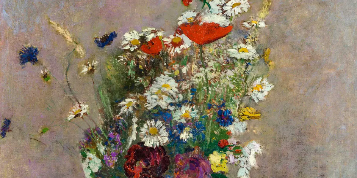 Odilon Redon, Vase avec fleurs. Image du domaine public (détails).