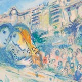 Marc Chagall, Bataille de fleurs (M. CS. 33), stampato da Charles Sorlier, pubblicato da Mourlot, Parigi, da Nice et la Cote d'Azur, 1967. Foto: Shapiro Auctions (dettaglio)