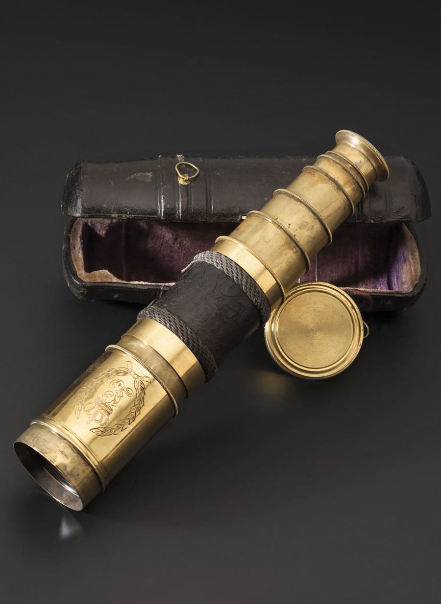 King Ludwig II - a personal retractable telescope in the original leather case