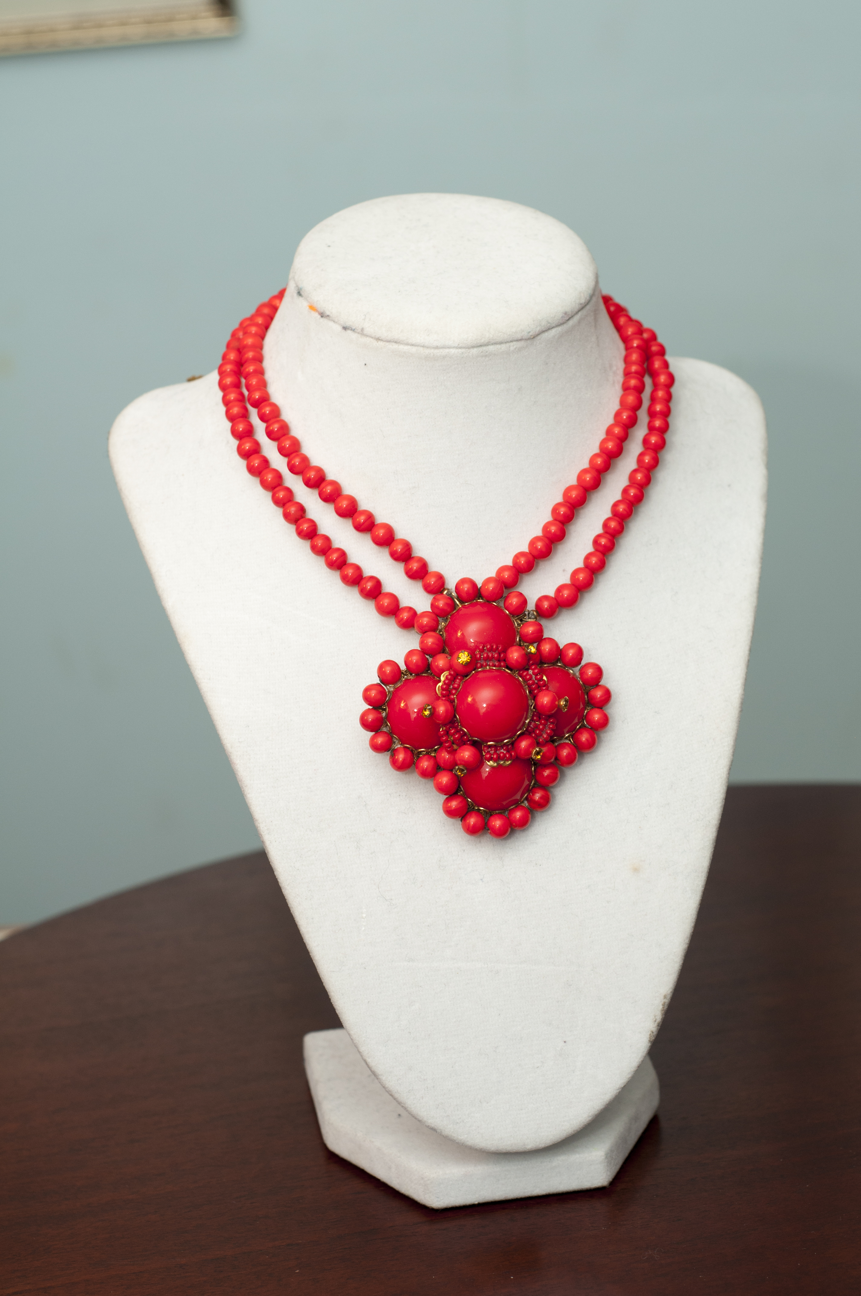 Coral color costume on sale jewelry