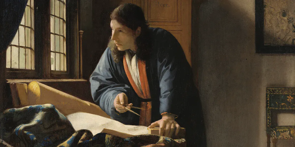 Jan Vermeer, The Geographer, 1669, oil on canvas, Städel Museum, Frankfurt am Main. Image public domain (detail)
